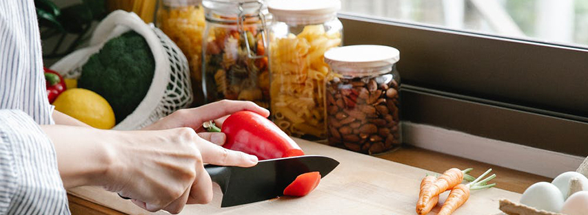 chopping vegetables