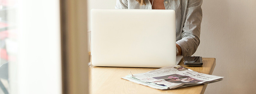 woman on laptop at office