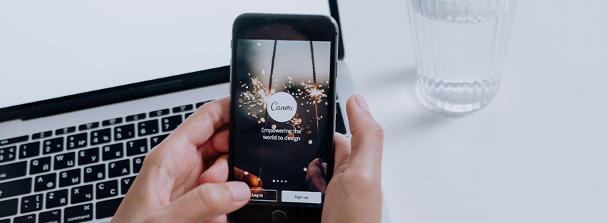 Small business owner creating content
