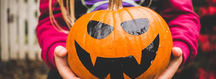 Girl holding pumpkin image