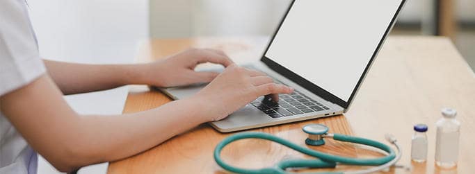 person visiting healthcare website