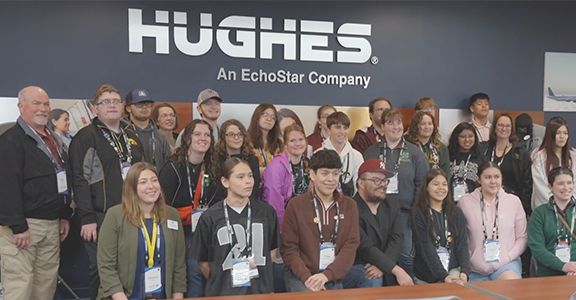 Teens participating in 4-H group visiting Hughesnet