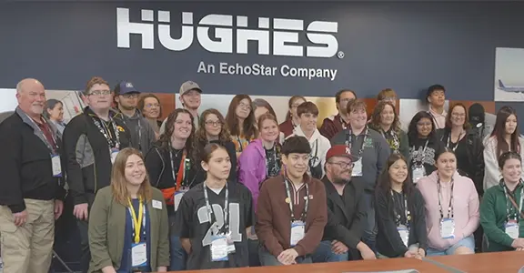 Teens participating in 4-H group visiting Hughesnet