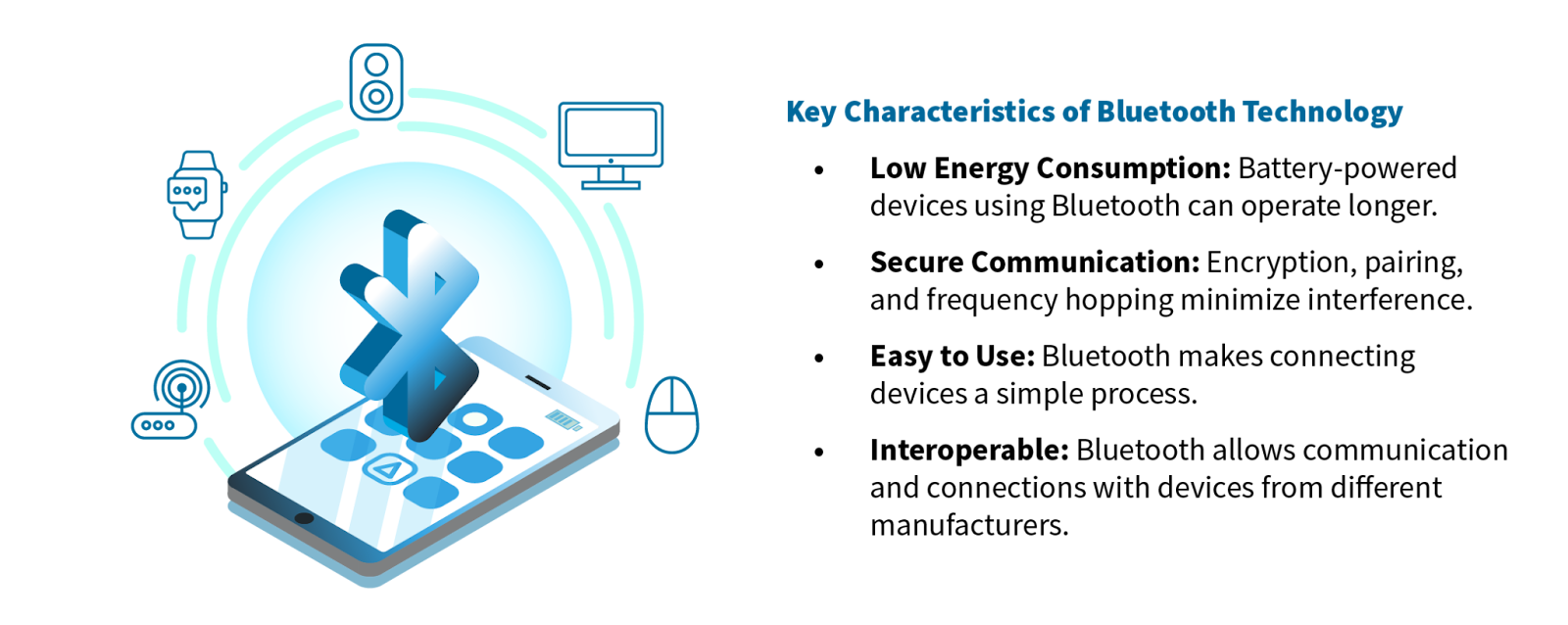 Key characteristics of Bluetooth technology