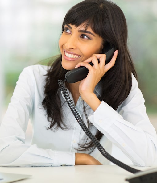 woman talking on home phone