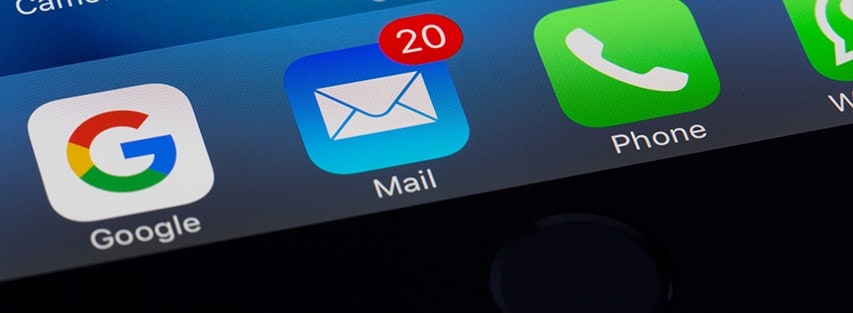 image of phone email inbox