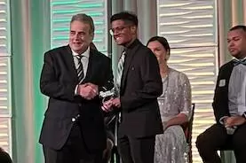 accepting award