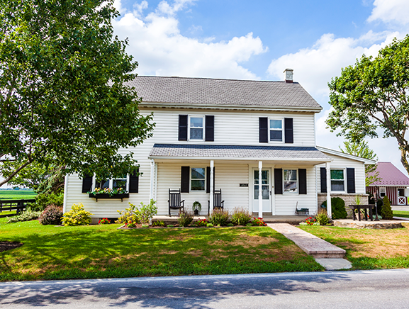 view of the front of a house using hughesnet