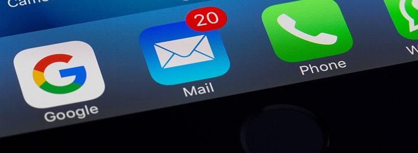 image of phone email inbox