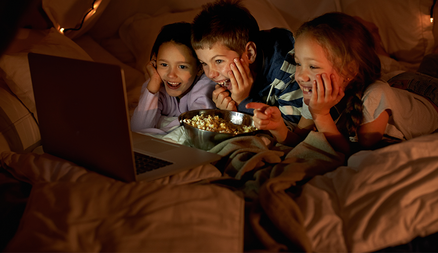 Kids streaming with Hughesnet satellite internet