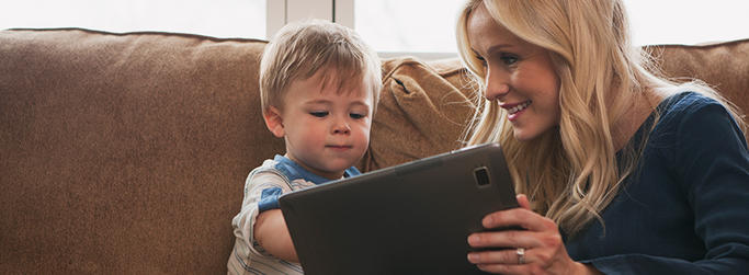 Mom and tablet