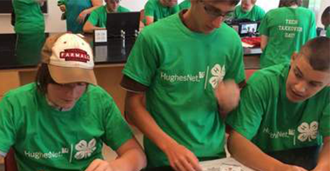Image of students building robots