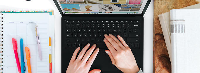 Computer with hands image