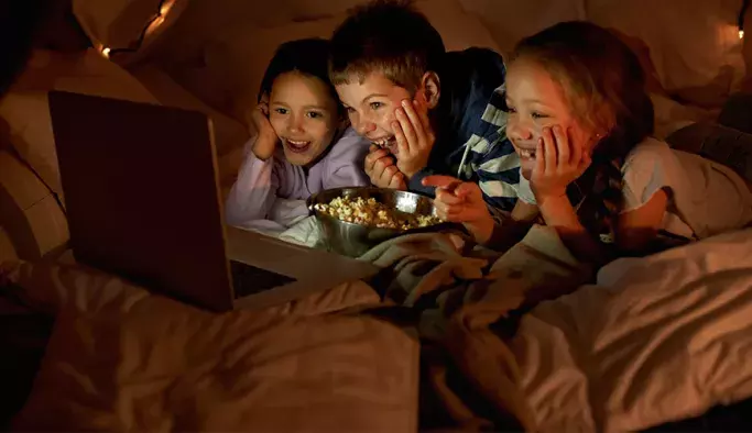 Kids streaming with Hughesnet satellite internet