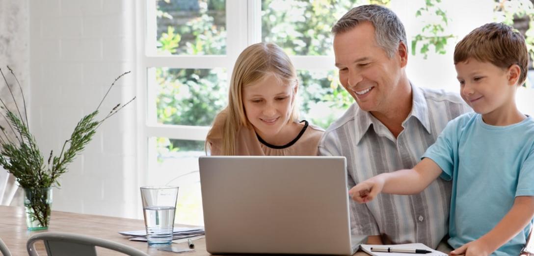 family at kitchen table
