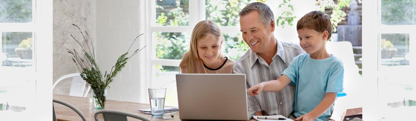 family at kitchen table